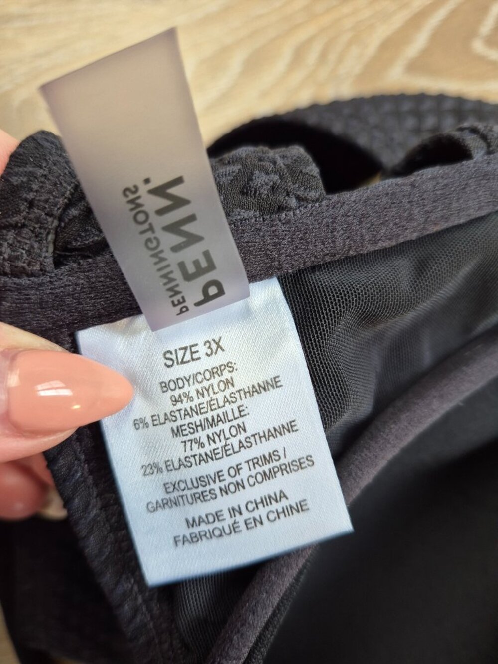 Penningtons Black Textured Bikini Top - Picture 7 of 8